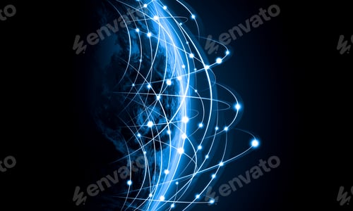 Preview: Blue Vivid Image Of Globe. Globalization Concept. Elements Of This Image Are Furnished By Nasa