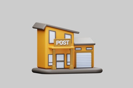Preview: Cartoon style post office building