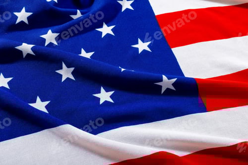 Preview: Red, White, and Blue American Flag Fabric