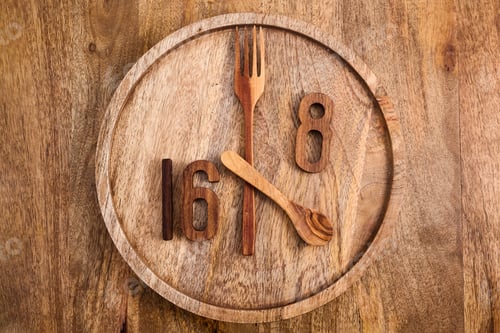 Preview: Intermittent fasting benefits. Intermittent fasting concept 16:8.