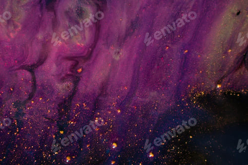 Preview: A mesmerizing landscape of purple petals, magenta sky, and sparkling stars