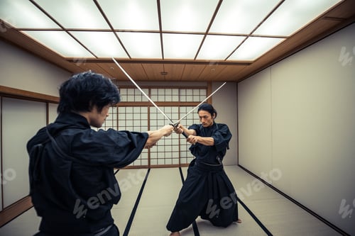 Preview: Samurai training in a traditional dojo, in Tokyo