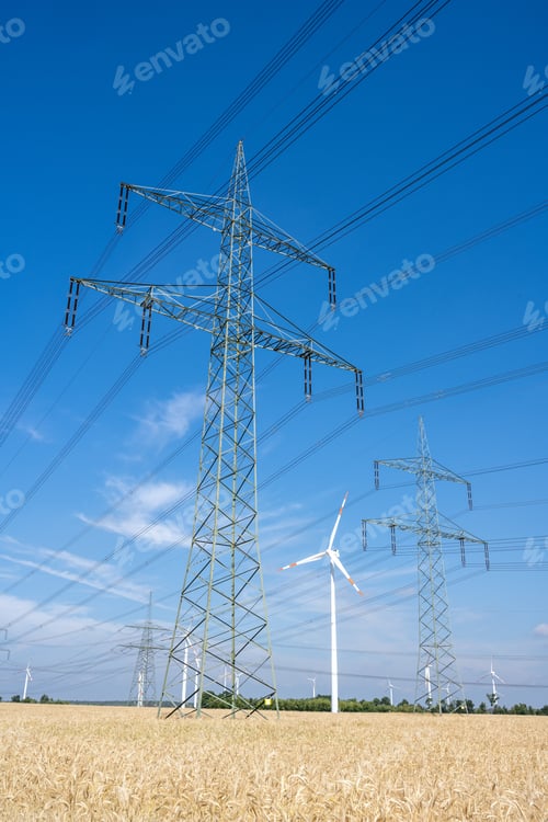 Preview: Pylons, power lines and wind turbines