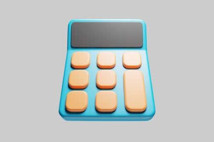 Preview: Blue calculator with rounded keys