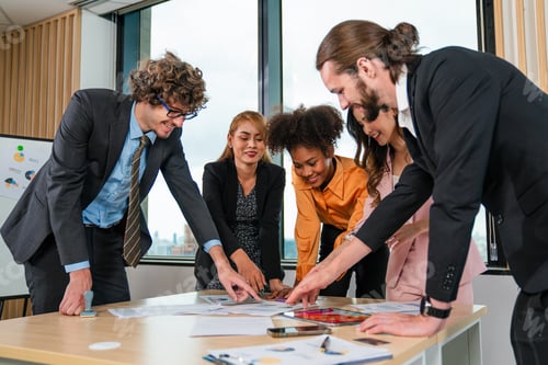 Preview: Multiracial business people having meeting discussed in conference room.