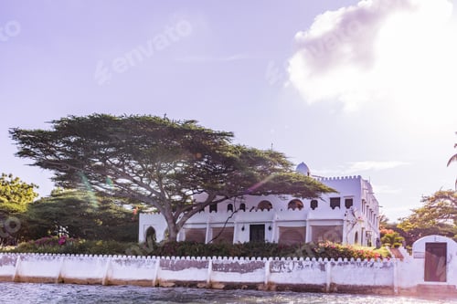 Preview: Kenya Landscapes Sunset sand beach ocean ship boat dhow lamu island coast