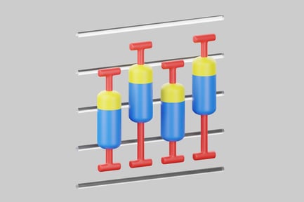 Preview: Four hand pumps against a light