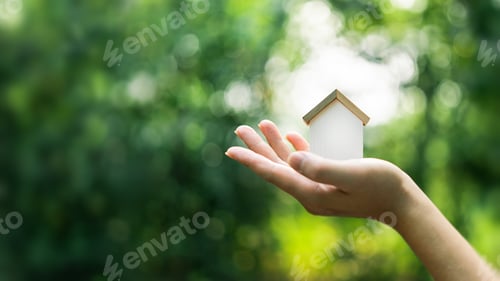 Preview: Eco-friendly house concept, The concept of real estate in mortgages. copyspace, copy space