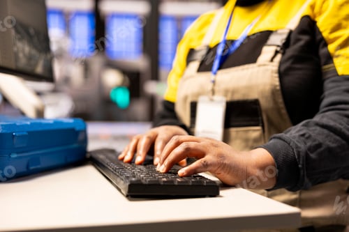 Preview: Black Engineer Monitoring Solar Panel Manufacturing Software