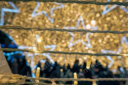 Preview: Christmas illumination LED lights garlands close up