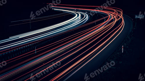 Preview: lights of moving cars at night. long exposure