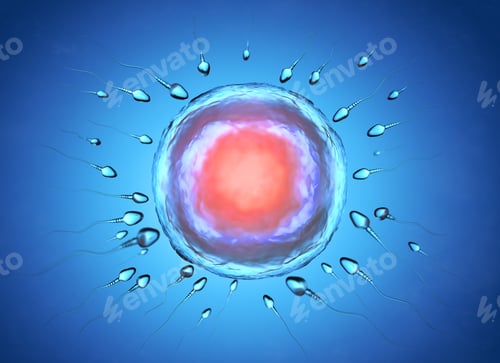 Preview: Illustration of sperm and egg cell