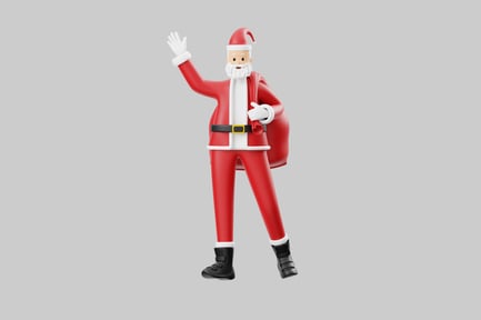 Preview: Cartoon santa claus with bag