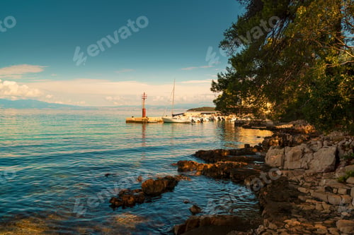 Preview: Red lighthouse on a pier, Croatia