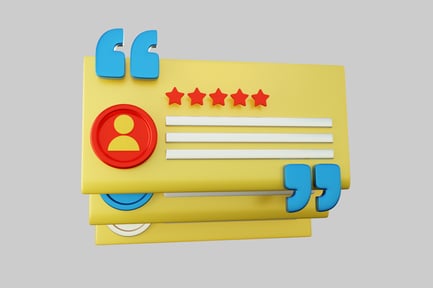 Preview: Review or testimonial with a high rating.