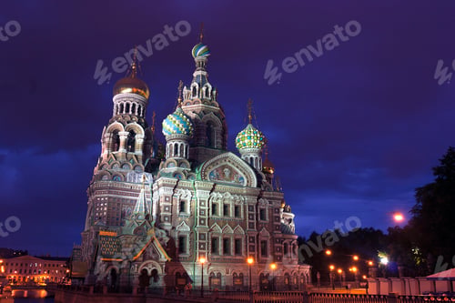 Preview: Russia, St. Petersburg, Church of the Savior on Spilled Blood at night