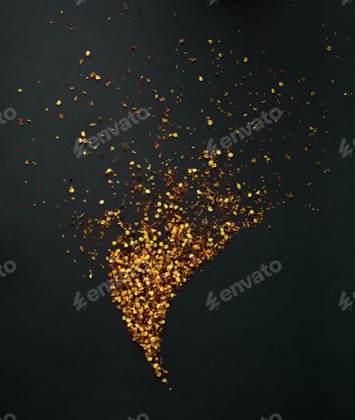 Preview: Pile crushed red cayenne pepper, dried chili flakes and seeds