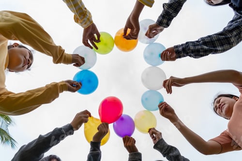 Preview: Lesbian gay woman trust hand symbol of love outdoors. LGBT Coupple trust hand make love outdoors