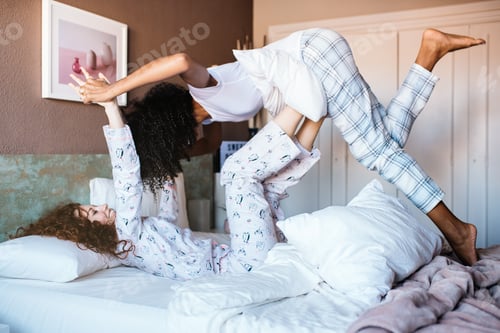 Preview: Young woman playing lifting up with legs