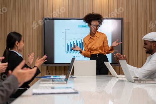 Preview: Multiracial business people having meeting and brainstorming.