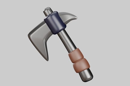 Preview: Distinctive Element: Elegant Hammer with Wooden Handle on a Grey Background