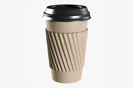 Preview: Disposable Coffee Cup with Sleeve and Lid