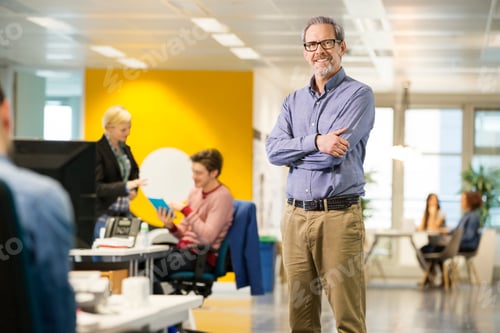 Preview: Portrait of mature male digital designer in office