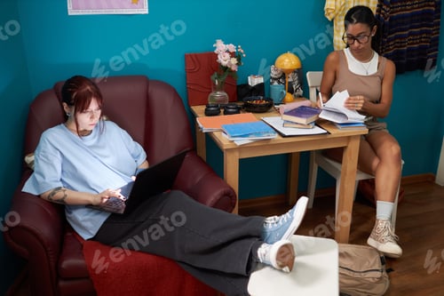 Preview: Female Students Preparing For Tests In College