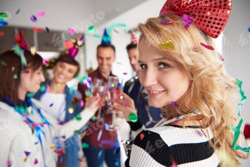 Preview: With coworkers at the office party