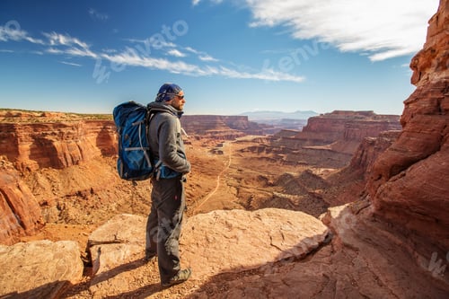 Preview: Hiker In Canyonlands National Park In Utah, Usa