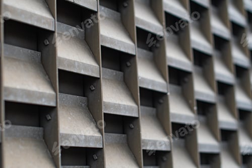Preview: Detailed shot of a metal wall with its many sections clearly visible