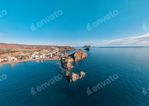 Preview: Is an aerial view of the beautiful Spanish coastal town of Aguilas, located in the Murcia region