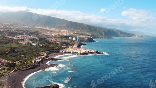 Preview: Aerial drone view of Puerto de la Cruz in Tenerife, Canary Islands