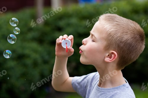 Preview: Profile of cute handsome small blond child boy