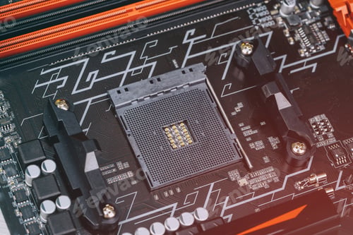 Preview: The technician installation of modern processor in CPU socket on the motherboard