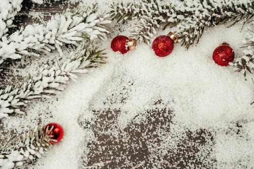 Preview: Christmas holiday background with snow, copy space