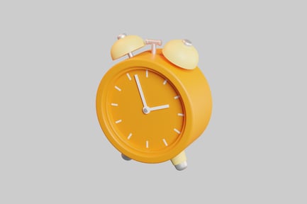 Preview: Yellow retro alarm clock