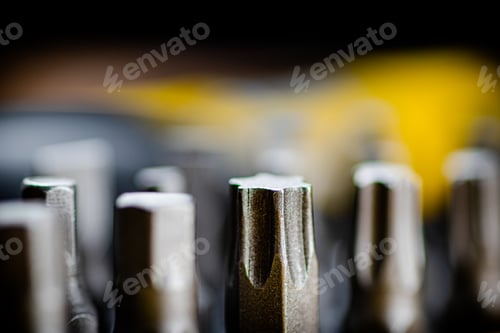 Preview: Set of construction bits. Macro background.