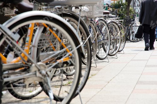 Preview: Lot of Bicycles parking at Tokyo, Japan