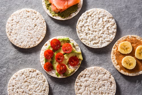 Preview: Puffed rice cakes with different ingredients