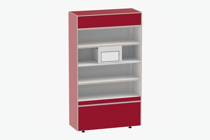 Preview: Retail End Cap Shelf with Red Accents