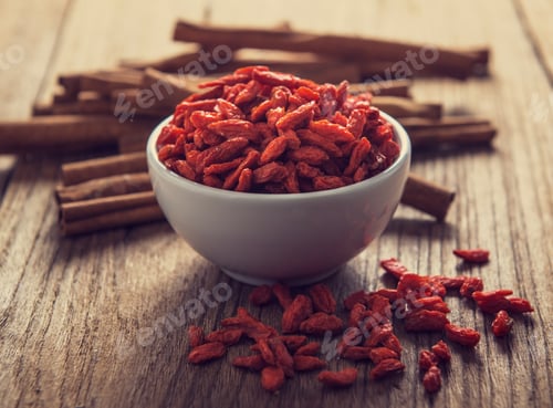 Preview: goji berries on the table