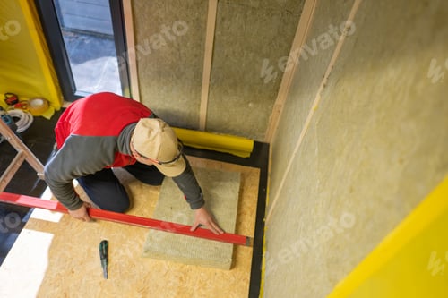 Preview: Contractor Cutting to Size Mineral Wool Insulation Material