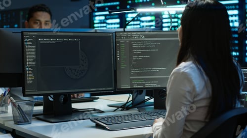 Preview: Team of technicians in data center managing infrastructure