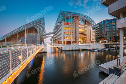 Preview: Oslo, Norway. Museum of Modern Art In Residential Multi-storey Houses In Aker Brygge District In