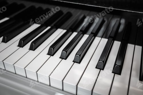 Preview: Piano Keyboard. Piano keys viewed from above
