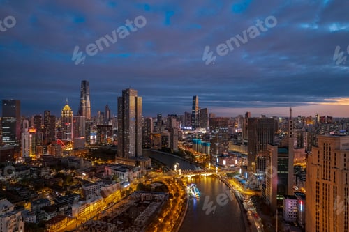 Preview: Aerial photo of Haihe River Scenic Line, Tianjin, China