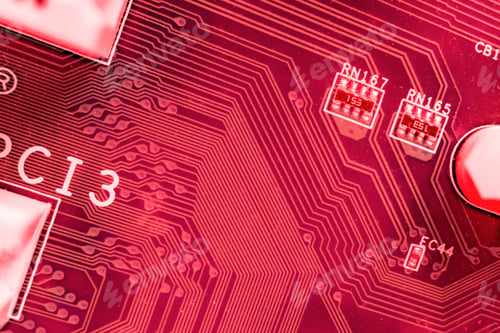 Preview: the abstract electronic circuit board lines, the connection components, beautiful rgb color