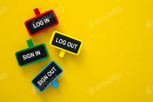 Preview: Sign Of Log In, Log Out, Sign In And Sign Out