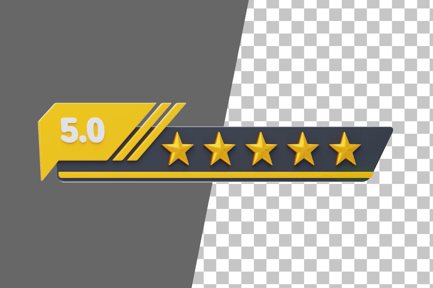 Preview: Five Of Five Star Rating 3D Icon